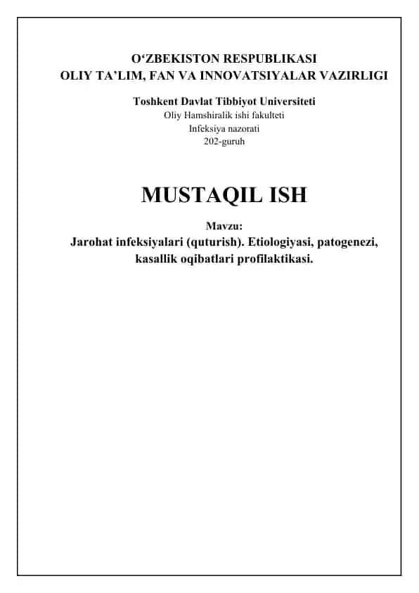 Jarohat infeksiyalari (quturish)