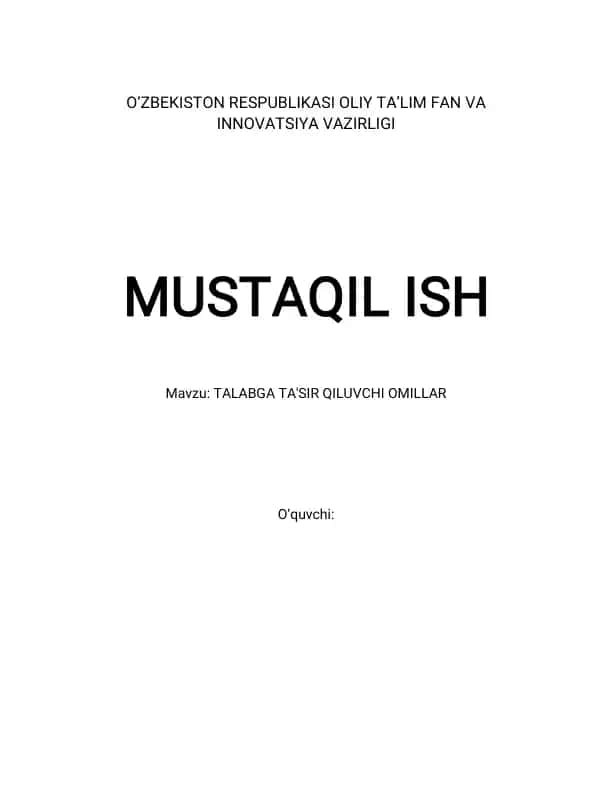 TALABGA TA'SIR QILUVCHI OMILLAR