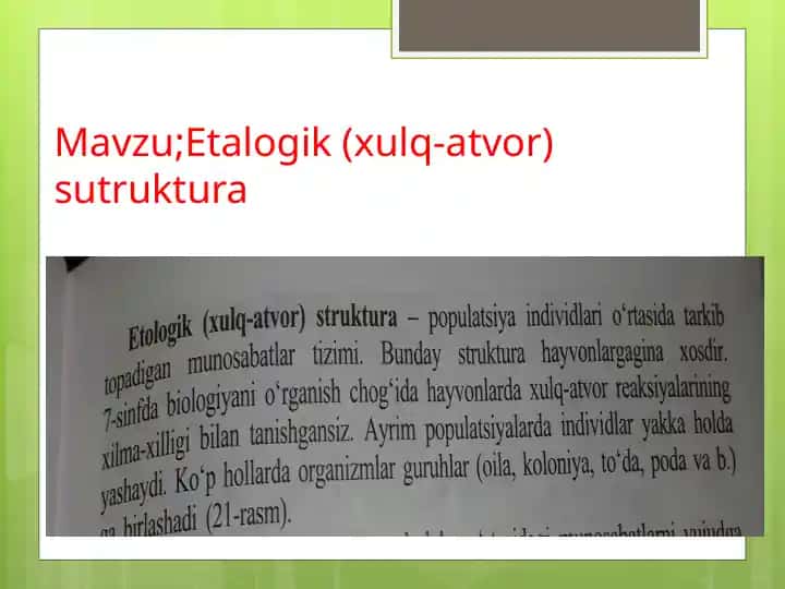 Etalogik (xulq-atvor) sutruktura