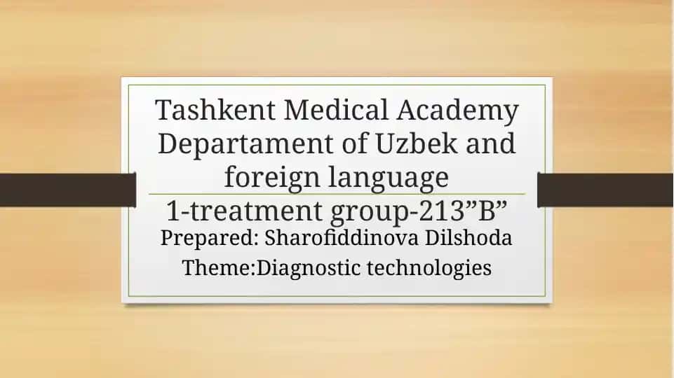 Diagnostic technologies