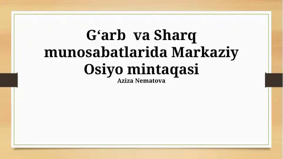 Markaziy Osiyoda mintaqaviy hamkorlik