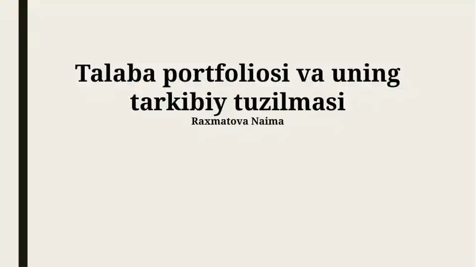 Talaba Portfeli: Ta'rif va Ahamiyati