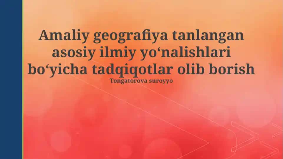 Amaliy geografiya tadqiqotlari