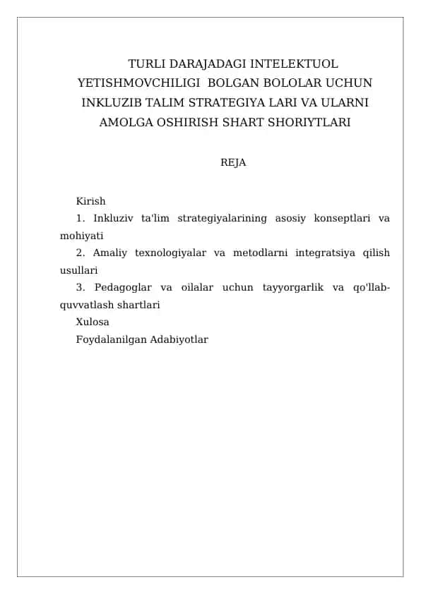 Inkluziv ta'lim strategiyalari