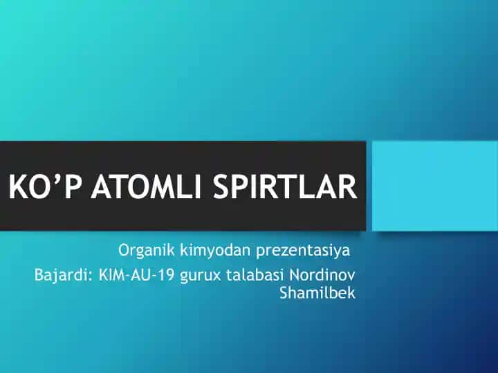 Ko’p atomli spirtlar