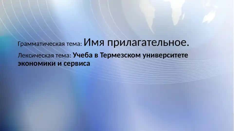 Имена прилагательные