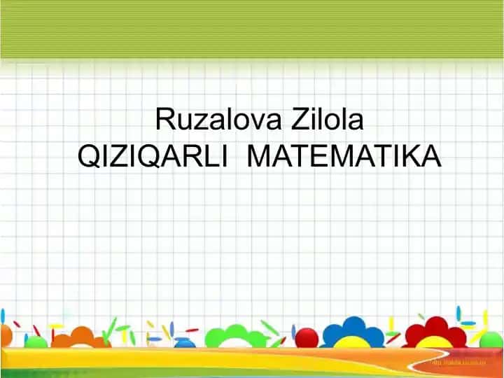 QIZIQARLI MATEMATIKA