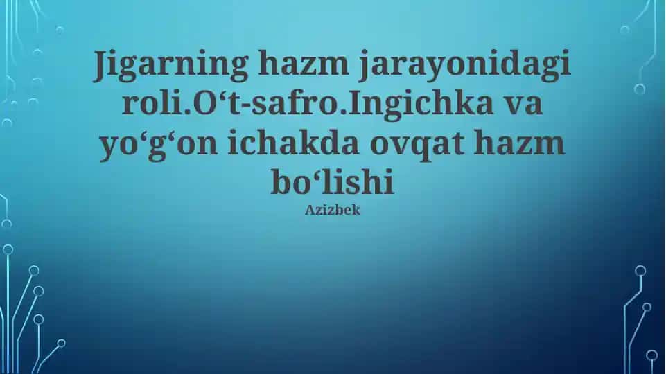 Safro suyuqligining tarkibi