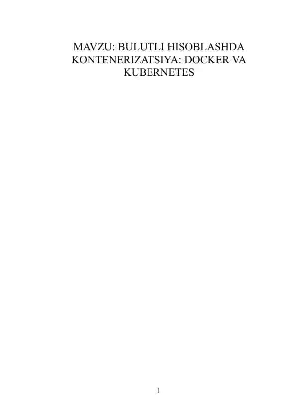 DOCKER VA KUBERNETE kurs loyiha