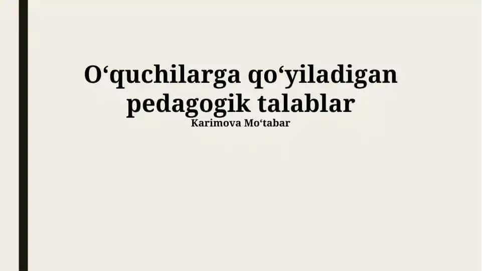 Pedagogik talablar