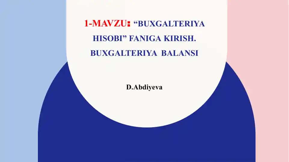 Buxgalteriya Hisobi