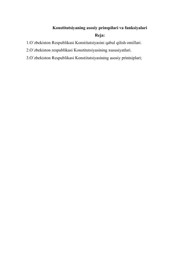 O`zbekiston Rеspublikasi Konstitutsiyasi