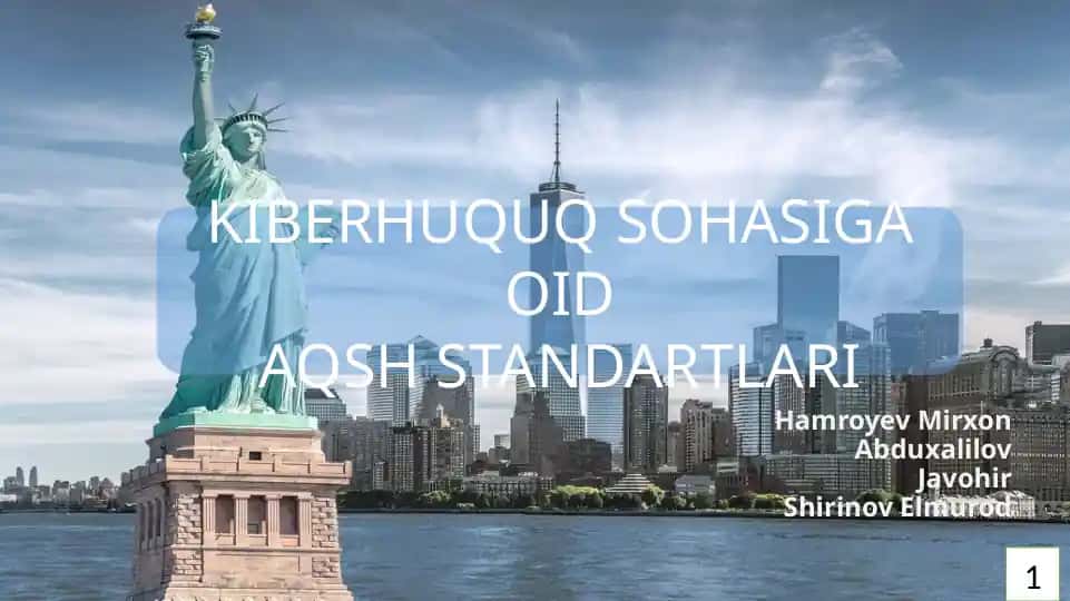 KIBERHUQUQ SOHASIGA OIDAQSH STANDARTLARI