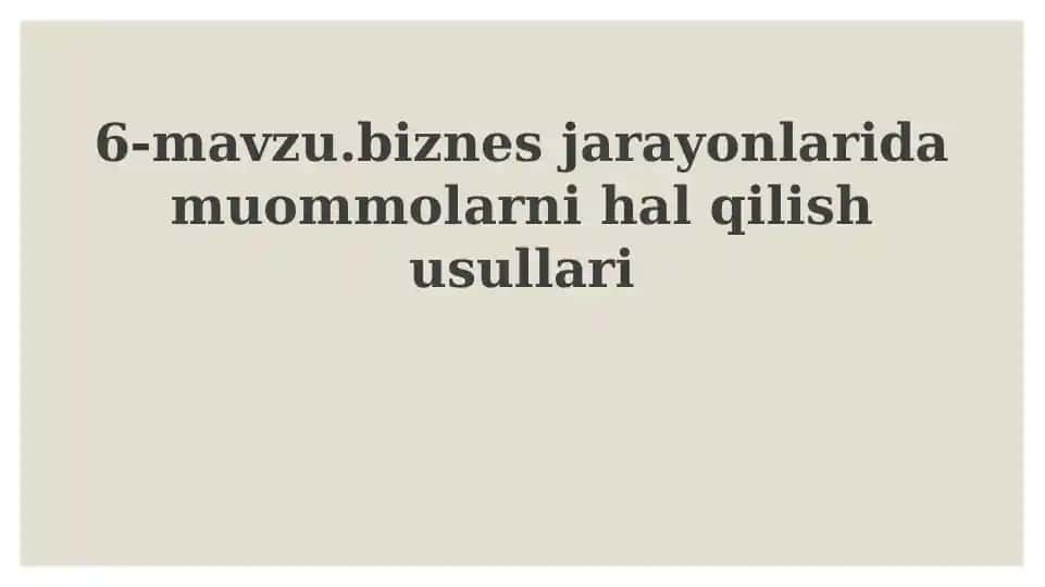 Muammoni aniqlash va tahlil qilish