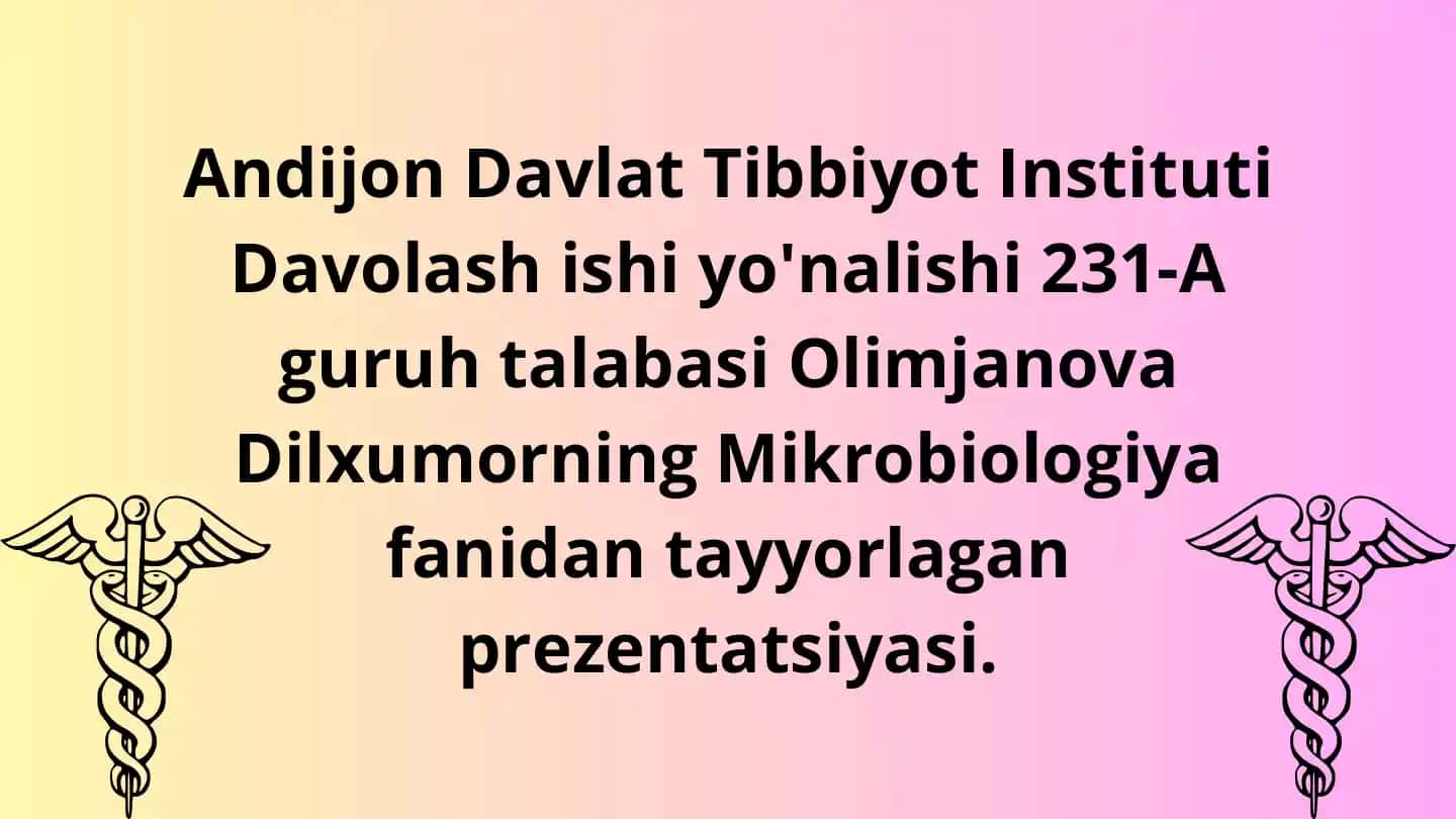 Odamlarda Gepatit kasalligini Keltirib chiqaruvchi Viruslar Haqida Prezentatsiya