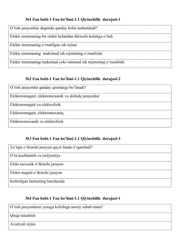 Elektr tarmoqlarida qisqa tutashuvlar