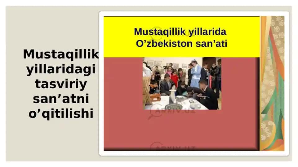TASVIRIY SAN’ATNI O'QITILISHI