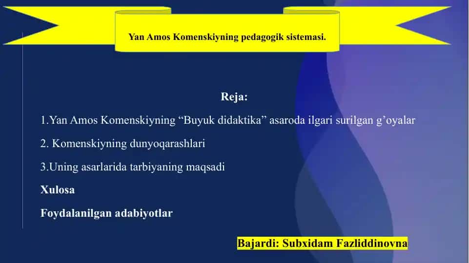 Yan Amos Komenskiyning Buyukdidaktika asari dairasi garis surilgan goyalar