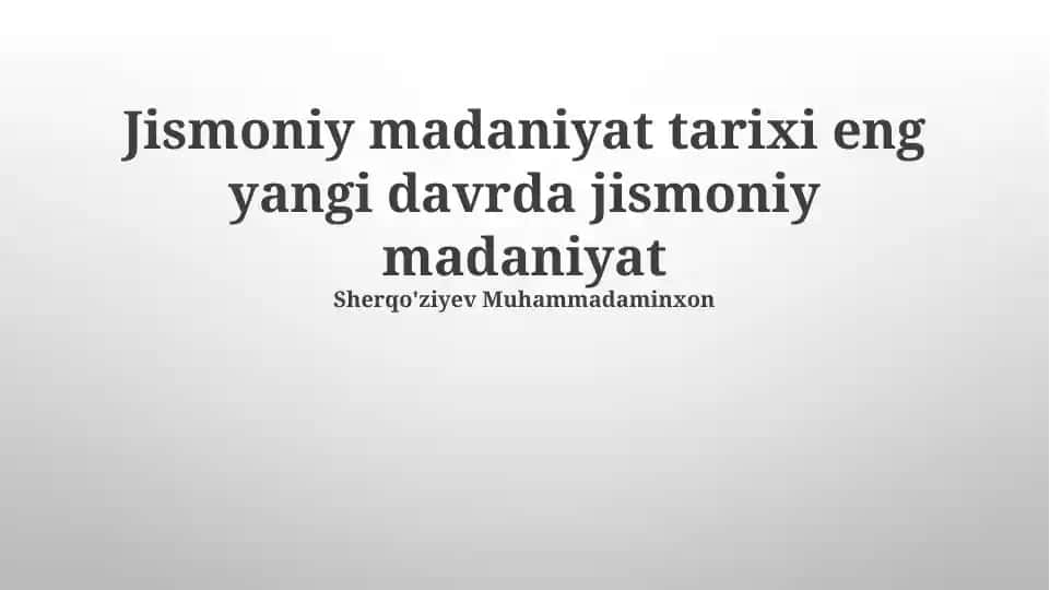 Jismoniy madaniyat tarixi