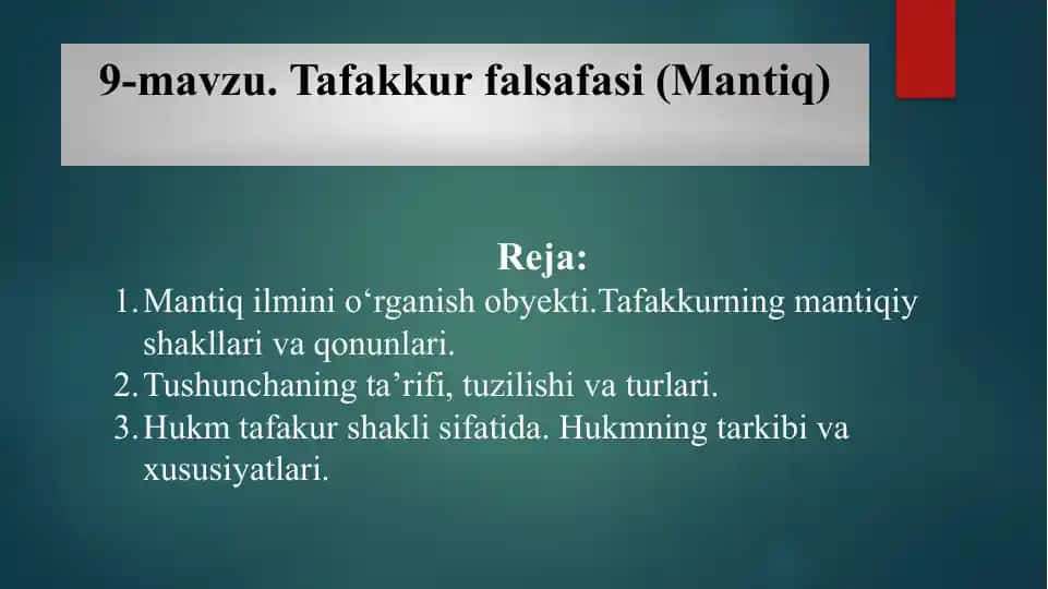 Tafakkur Falsafasi (Mantiq)