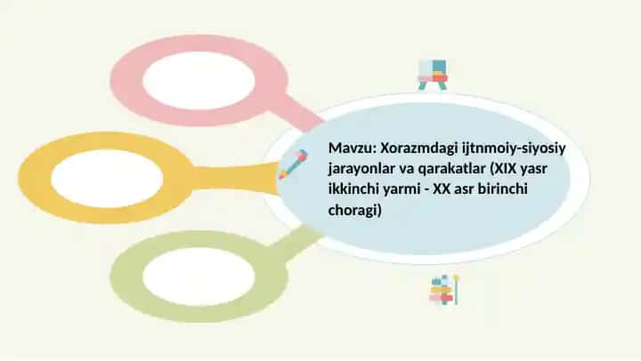 Xorazmdagi ijtnmoiy-siyosiy jarayonlar va qarakatlar (XIX yasr ikkinchi yarmi - XX asr birinchi choragi)