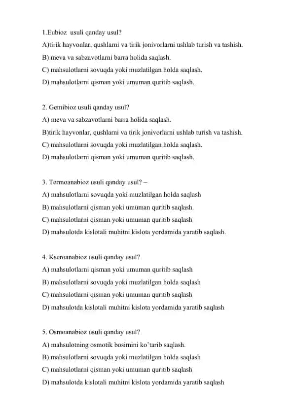 Saqlash usullari va atamalar to‘plami