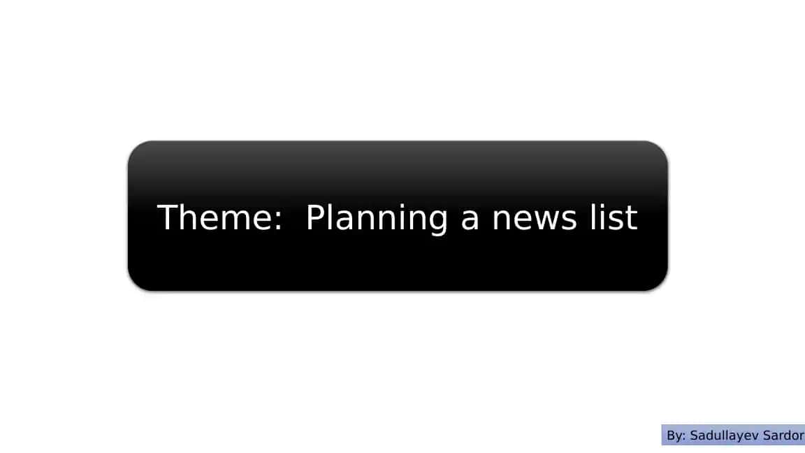 The Art of the News List