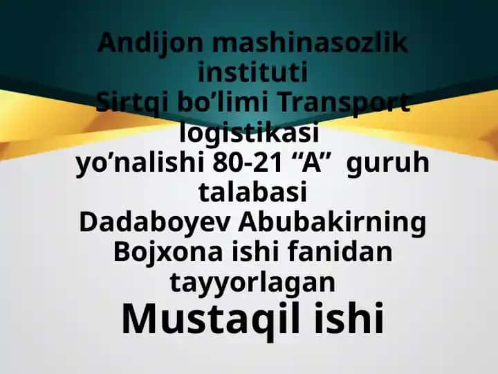 O‘ZBEKISTON RESPUBLIKASINING MUSTAQIL BOJXONA SIYOSATI