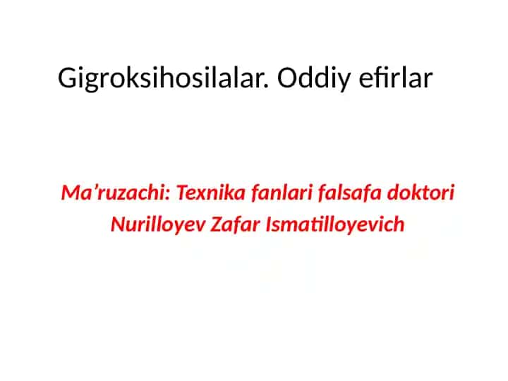 Oddiy efirlar