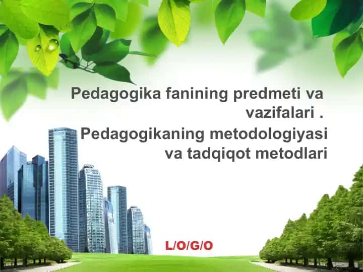 Pеdаgоgikаning metodologiyasi va tаdqiqоt mеtоdlаri