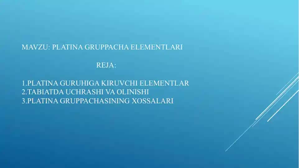 Platina GRUPPACHA ELEMENTLARI