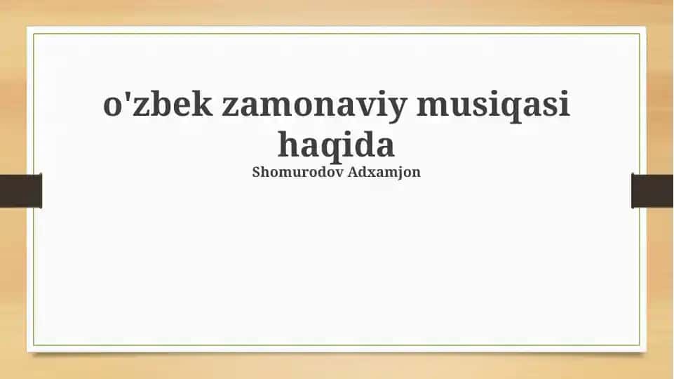 O'zbek Musiqasining Jahon Sahnasi