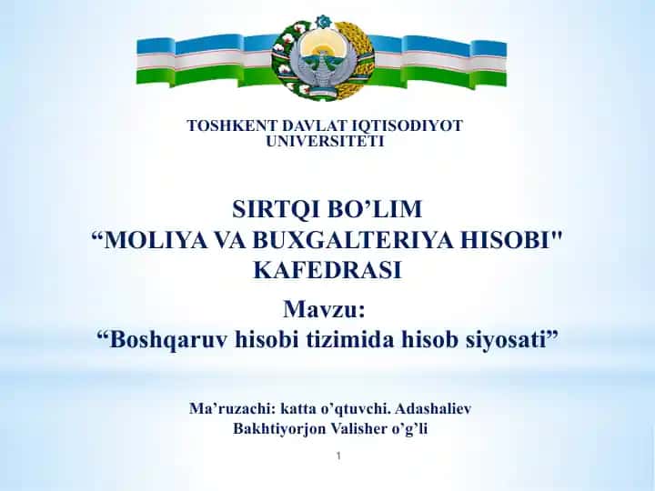 Boshqaruv hisobi tizimida hisob siyosati