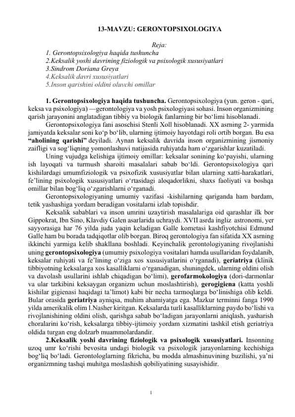 Gerontopsixologiya