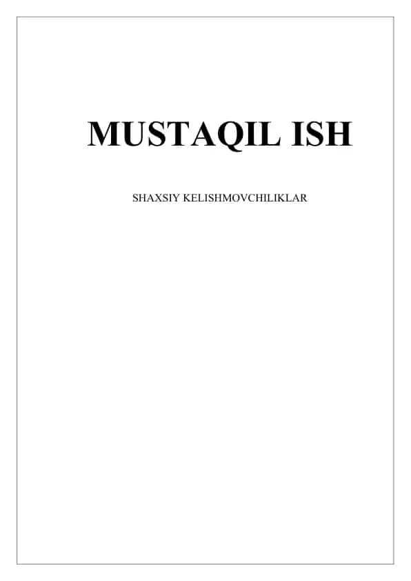 Shaxsiy kelishmovchiliklar