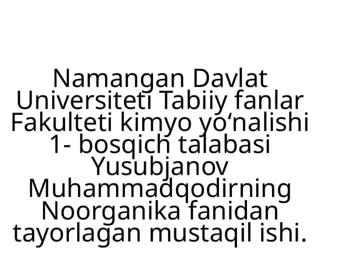 Galogenlar haqida ma'lumotlar