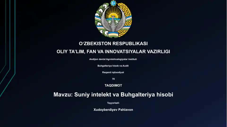 Sun'iy intellekt va Buhgalteriya hisobi