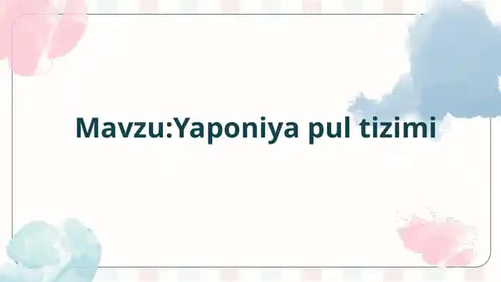 Yaponiya pul tizimi