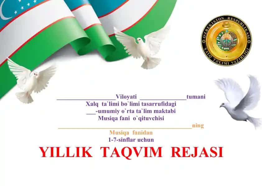 YILLIK TAQVIM REJASI