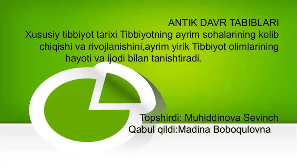 ANTIK DAVR TABIBLARI