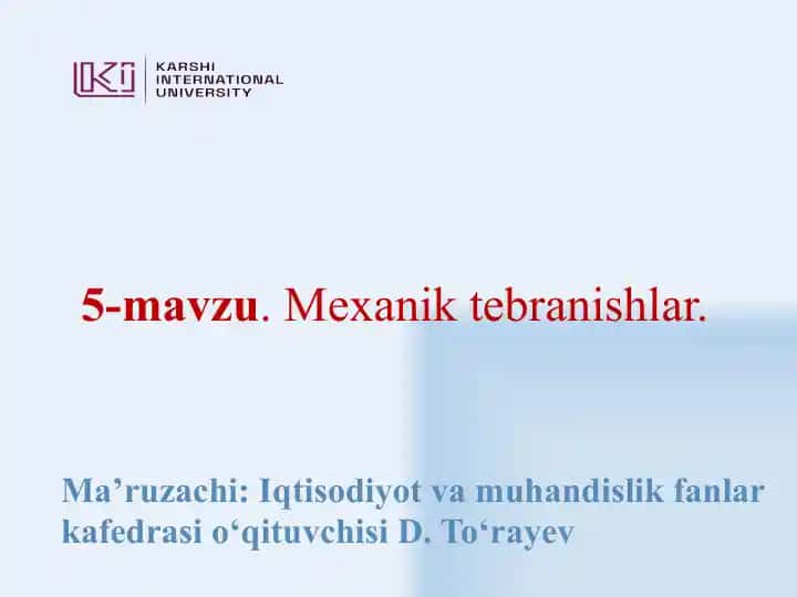Mexanik tebranishlar
