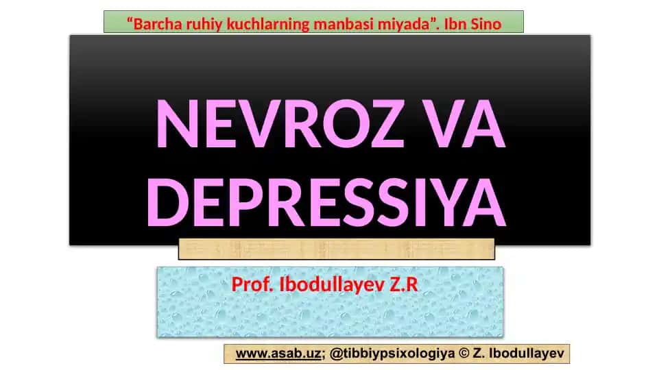 NEVROZ VA DEPRESSIYA