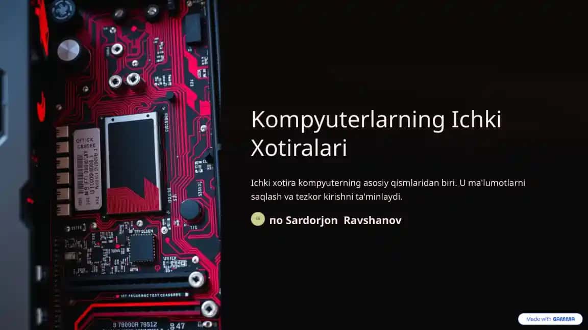 Kompyuterlarning Ichki Xotiralari