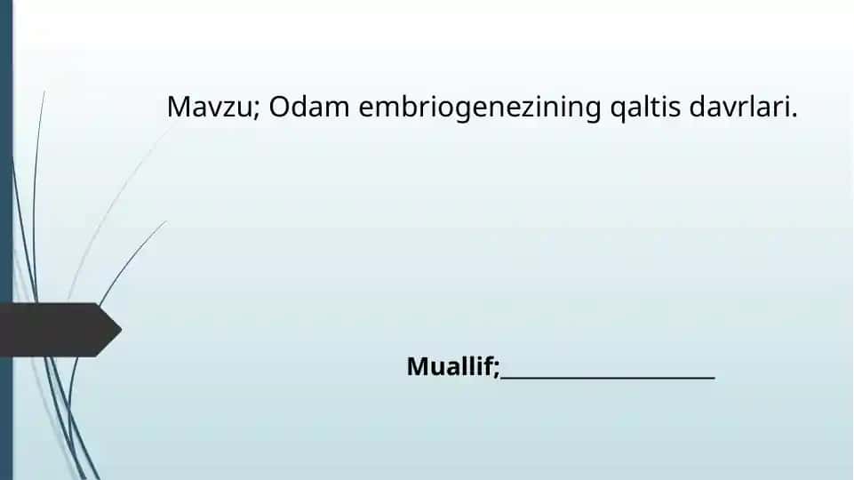 Odamb embriogenezi qaltisdavrlari