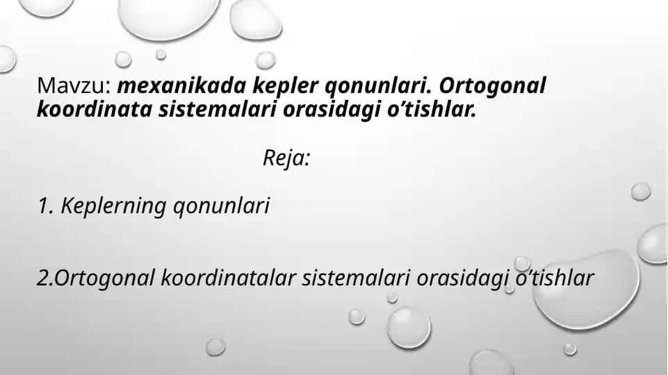Kepler qonunlari