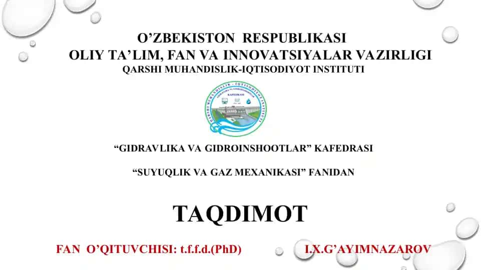 Kavitatsiya xodisasi haqida umumiy tushuncha