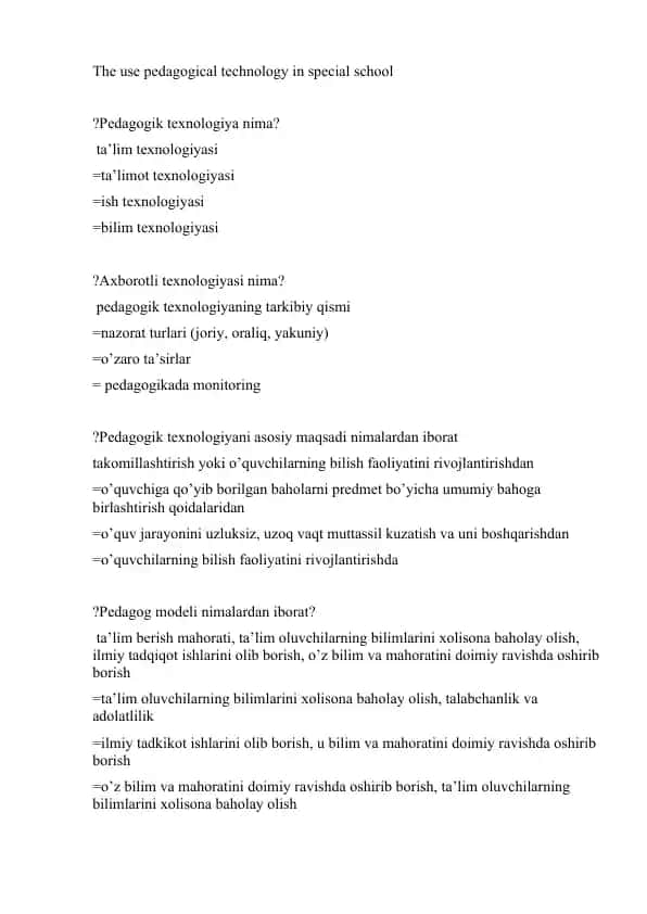 Pedagogik texnologiya