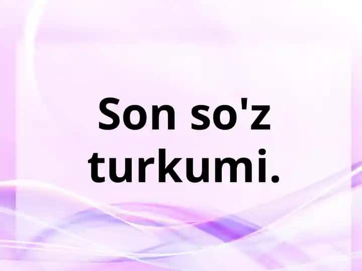 Son so'z turkumi