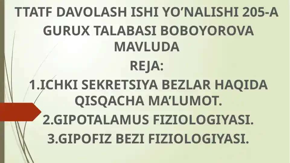 Ichki sekretsiya bezlari haqida ma'lumot