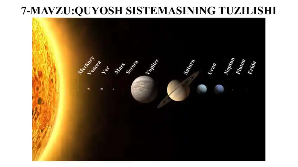 Quyosh Sistemasining Tuzilishi
